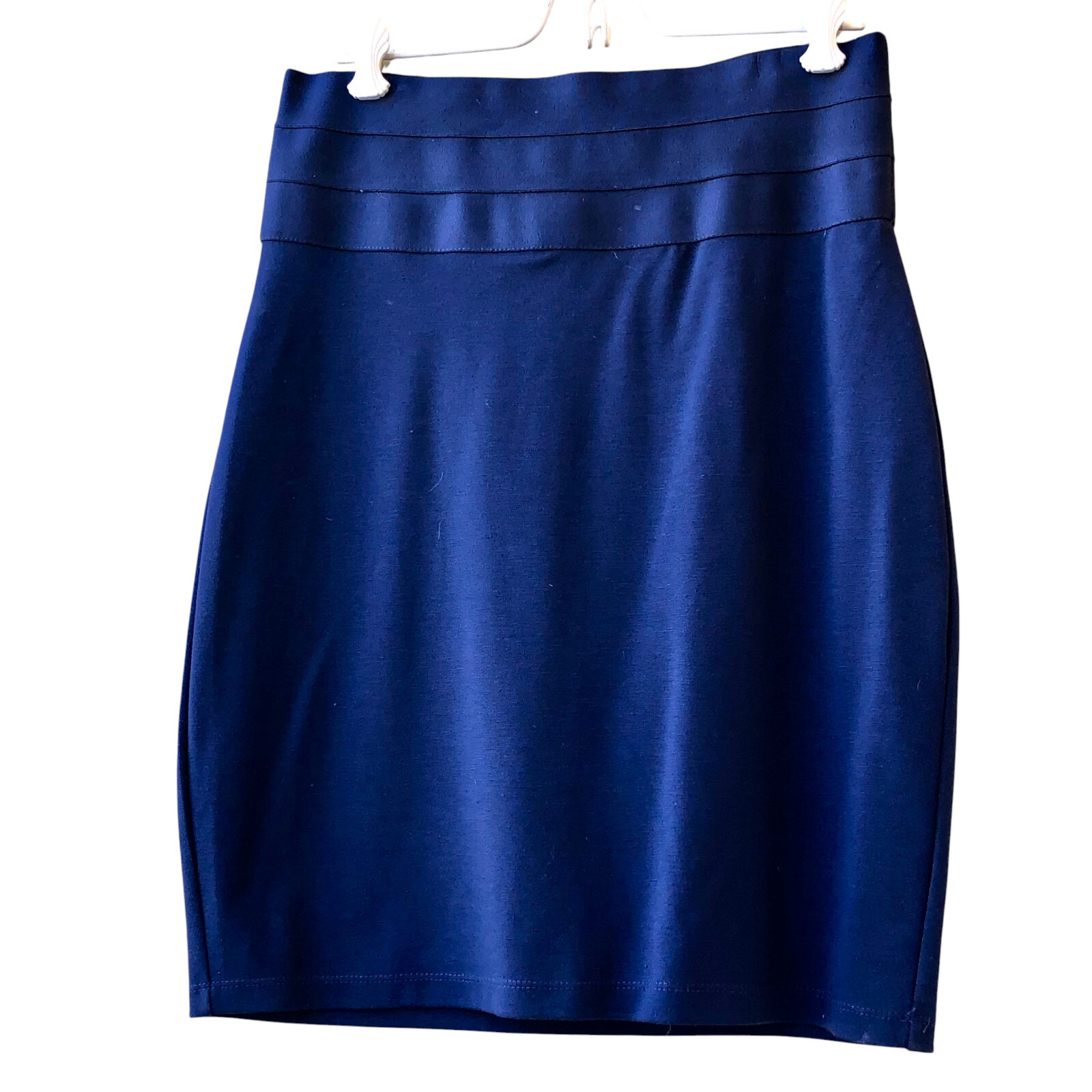 FILA MAX STUDIO gonna corta blu a matita vintage anni 90 pull on righe a fascia donna media