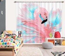 3D Watercolor Flamingo ZHUA1146 Photo Curtain Window Blockout Fabric Amy 2023