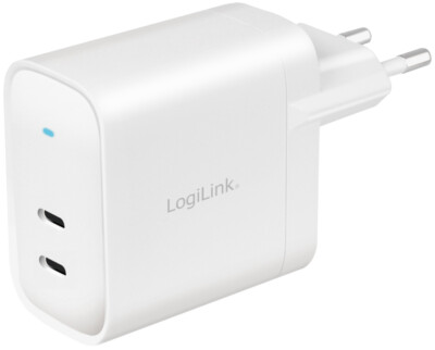 LogiLink USB-Steckdosenadapter 2x USB-C PD weiß 40 Watt
