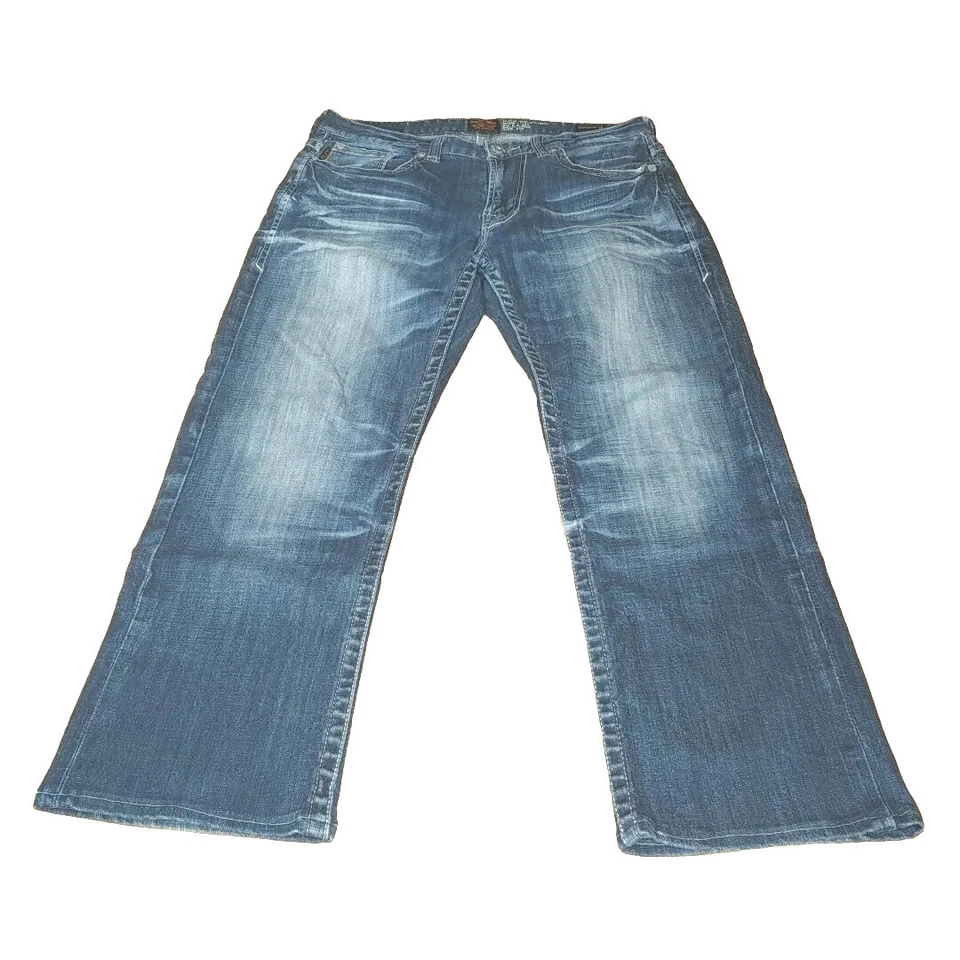 Женские укороченные джинсы с пряжкой Salvage Supply LA X размер 12/32 цвет Mayhem Blue Denim с заниженной талией - Изображение 3 из 4