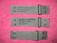 3 - ORIG.VIETNAM ERA (67) OD ADJUST. NAPE STRAPS FOR HELMET LINER  MINT