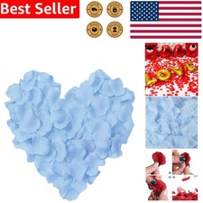 1000 Light Blue Silk Rose Petals - Reusable for Weddings  Celebrations