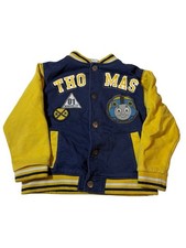 Thomas Friends Varsity Jacket 4T Toddler Train Patch Snap Coat Blue Yellow