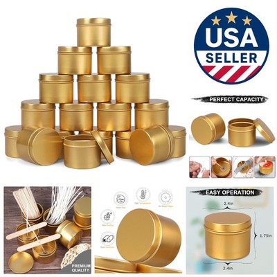 18 Pcs Gold Candle Tins - 4oz DIY Candle Making Set for creative Ages
