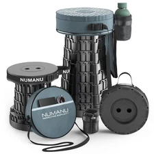 NUMANU 2025 Upgraded Collapsible Stool & 3IN1 Cushioned Carry Bag, 2.5"-18" H...