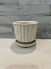 New ListingVintage MCCoy Pottery Planter With Attached Saucer Bamboo Design Cream USA #0373