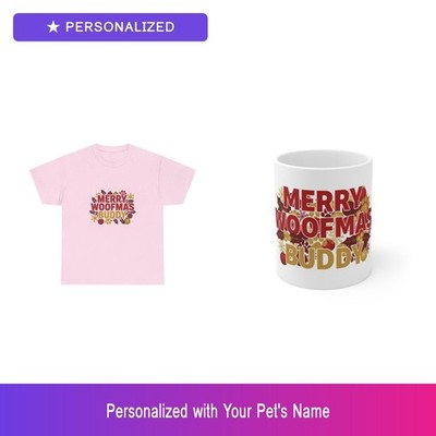 Custom Dog Christmas Gift Set Shirt Mug Personalized Pet Name Bundle Lover