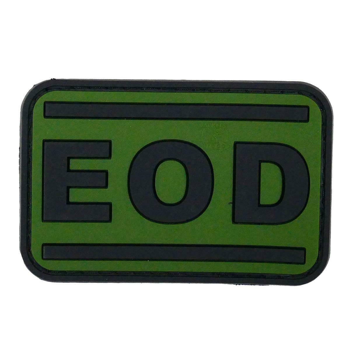 Airsoft Moral Patch Eod Black Od Rubber Cadet Paintball