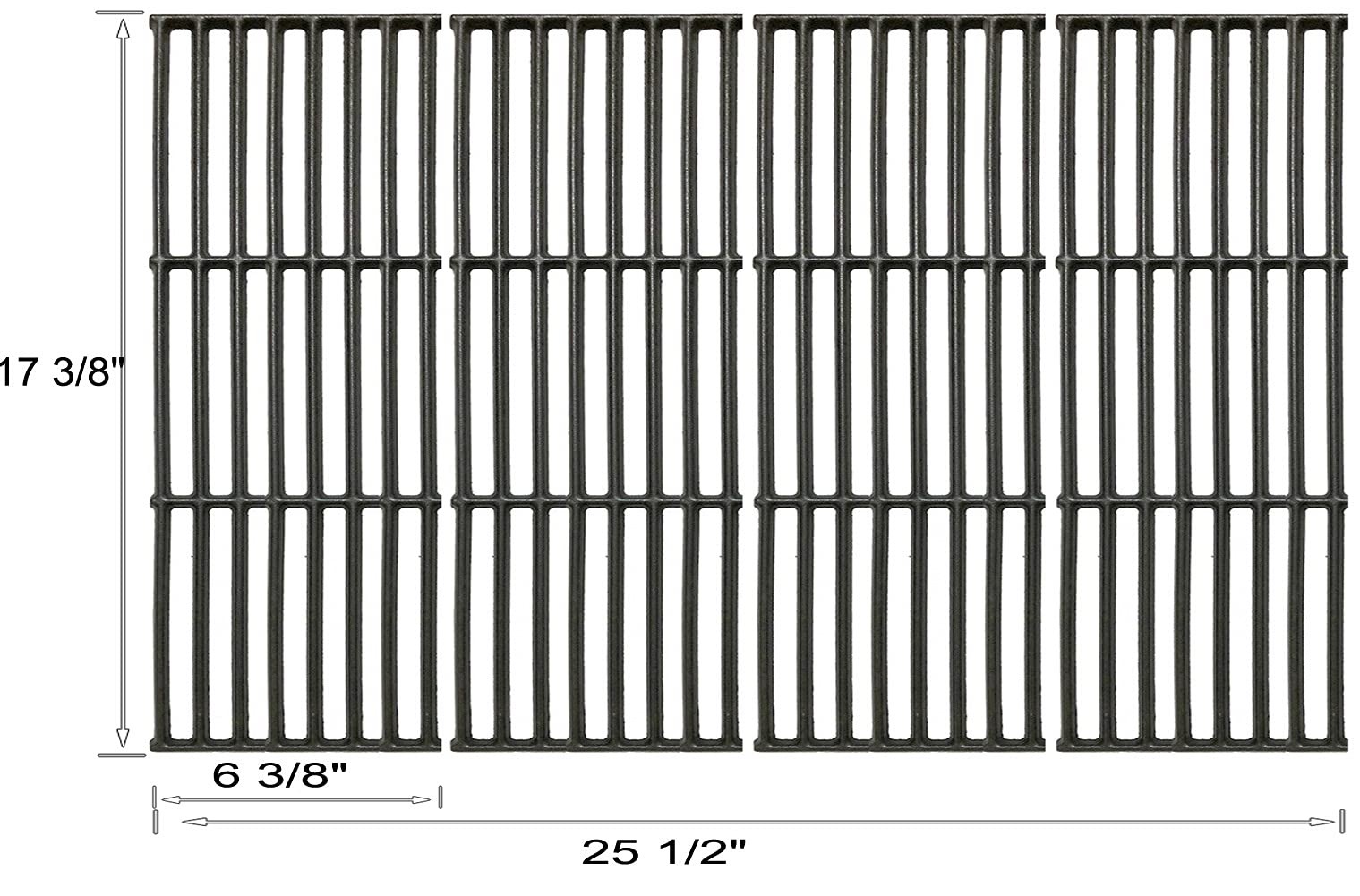 C6602D (4-Pack) 17 3/8" Cast Iron Cooking Grates for Broil King Baron 320, 34...