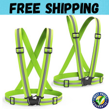 2 Pack Safety Vest Adjustable Reflective Belt Stripe Night Running Jogging Bike