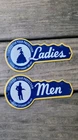 Sunoco Restroom Key Tag Holder Men's & Ladies vintage porcelain sign NOS