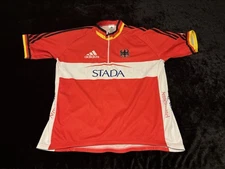Mens XL Y2K Adidas Stada Deutschland Germany Red White Eagle Cycling Jersey