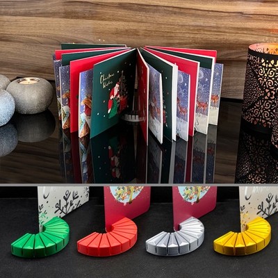 Grußkartenständer - Fächeroptik - 7 Farben (Weihnachten)
