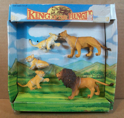 1993 Megatoys ''King Of The Jungle'' Lion Family ~ Rubber Figures