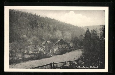 Foal placken / Solling, lot of buildings on the edge of the forest, postcard 
