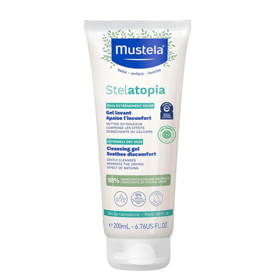 Mustela Stelatopia Eczema-Prone Skin Cleansing Gel - Baby Face & Body Wash with