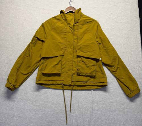 Liv Outdoor Quincy Jacket Womens Large Mustard Drawstring Hem Snap Inside Zipper