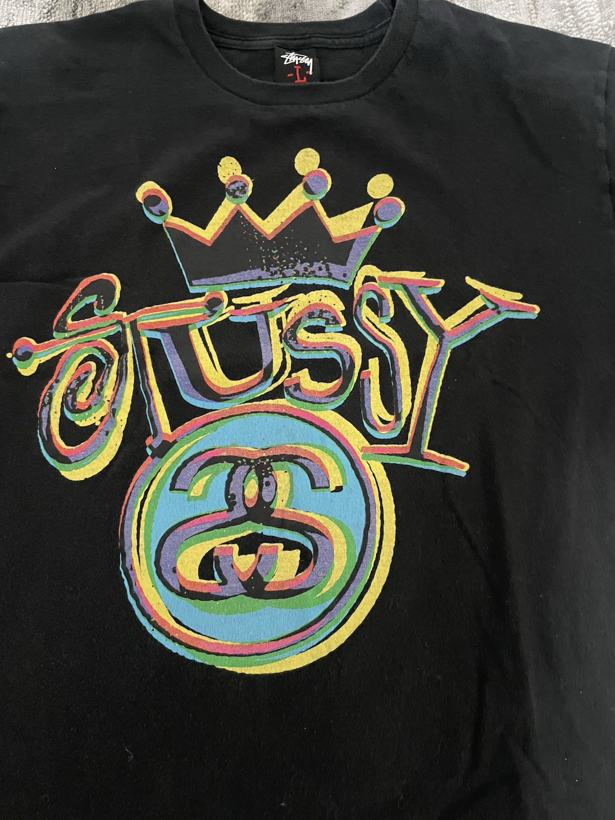 Vintage STUSSY Crown Big Graphic Print Size Large thumbnail 2