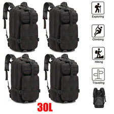 Outdoor Military Black 30L Tactical Backpack Rucksack Camping Hiking Travel Bag