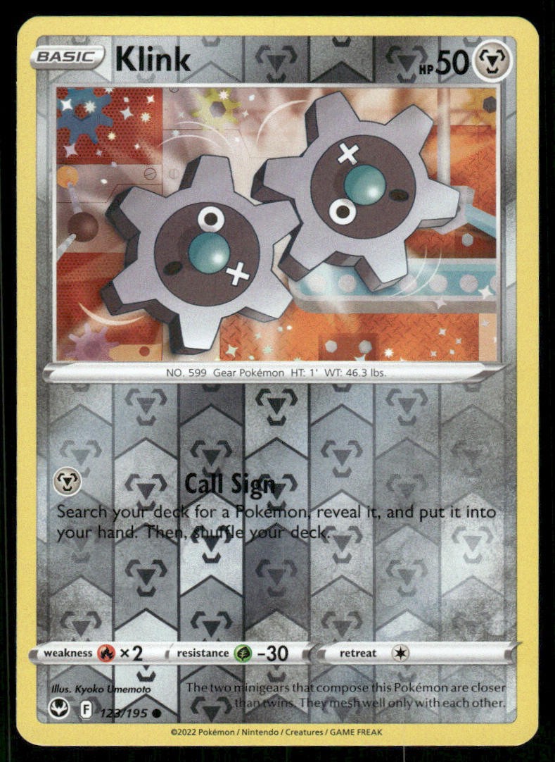 Klink 123/195 Common Silver Tempest Pokemon NM/M
