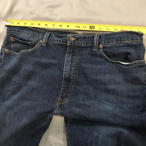Levi Strauss 505 Jeans Mens 36x27 Blue Straight Leg - Picture 6 of 14