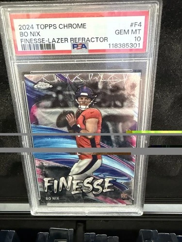 2024 Topps Chrome - Finesse Bo Nix #F-4 Refractor (RC) PSA10 Denver Broncos