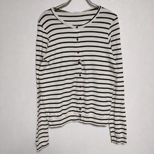 PETIT BATEAU Border Cotton M cardigan White navy 4-0407M  