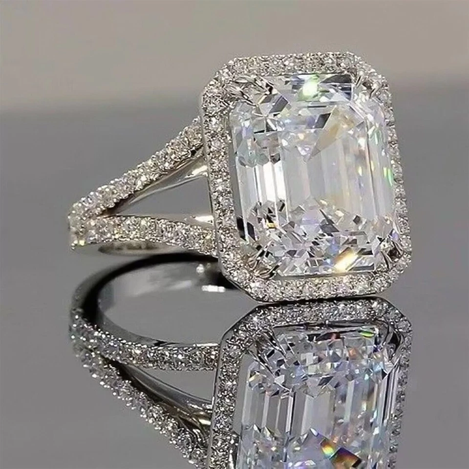 7.50 Ct Certified Radiant Cut White Diamond Solitaire Ring In 9k White Gold - Image 2 of 4