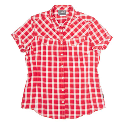 JACK WOLFSKIN Slim Fit Damenhemd Rot Kariert UK 16