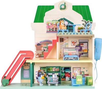 Bluey Supermarket Playset with Escalator, Sounds & 15+ Pieces, Bluey & Bingo