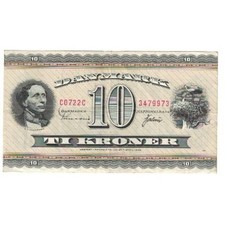 [#177401] Geldschein, Dänemark, 10 Kroner, KM:44p, VZ