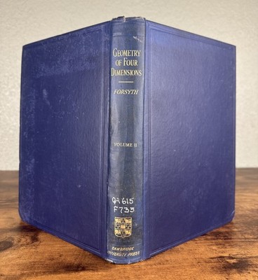 Geometry Of Four Dimensions Vol II 1930 By A. R. Forsyth
