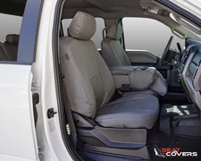 FOr 2017-2022 Ford F-250 F-350 Seat Covers, Front Set in Charcoal Canvas