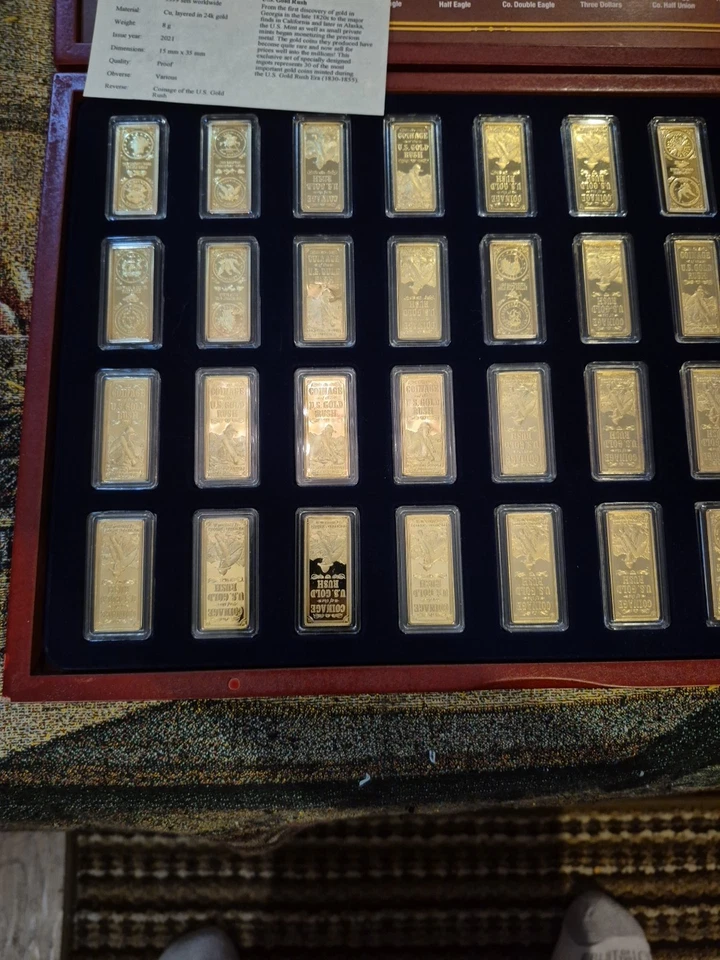 Juego de 30 piezas de lingotes enchapados American Mint The Complete Coinage Of The US Gold Rush Foto 4 de 4