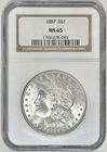1887 MORGAN SILVER DOLLAR NGC MS65