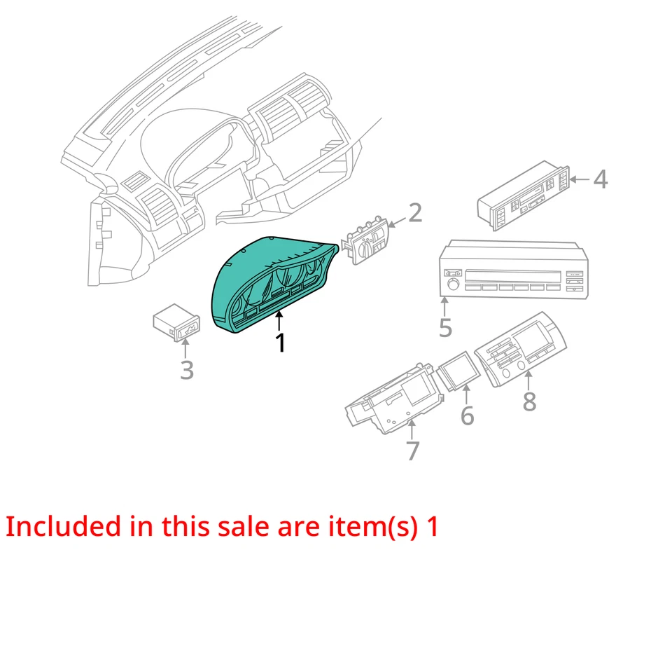 Grupo de velocímetros MPH mercado de EE. UU. compatible con BMW 740i 993182 95-01 Foto 3 de 4