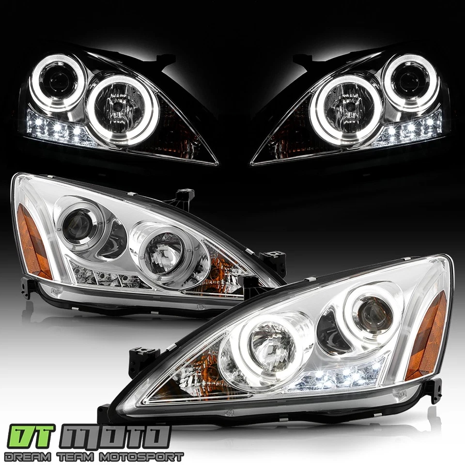 Faros proyectores LED halo izquierda+derecha para Honda Accord 2003-2007 Foto 2 de 4