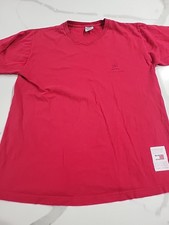 Vintage 90s Tommy Hilfiger Red Unisex Cotton Shirt Size Medium Made In USA!