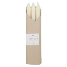 Northern Lights Ivory Taper Candles 12 Inch 6 Pack