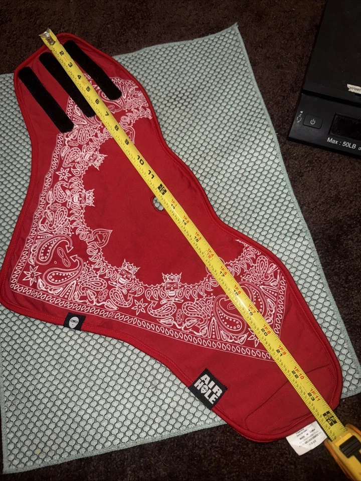 Vintage Air Hole Red Bandana Print Snowboard Face Mask vlcro Fleece Airhole Rare - Image 2 of 4