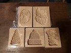 5Pcs Wooden Cookie Biscuit Mold, 3D Embossing Craft Decorating Baking Tool X-Mas