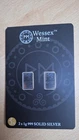 2 x 1g Silver bars .999 solid silver - Wessex Mint - Kangaroo design - bullion