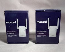 Macard RE1200 White Wireless Booster WiFi Signal Dual Band Extender Lot of 2 NIB