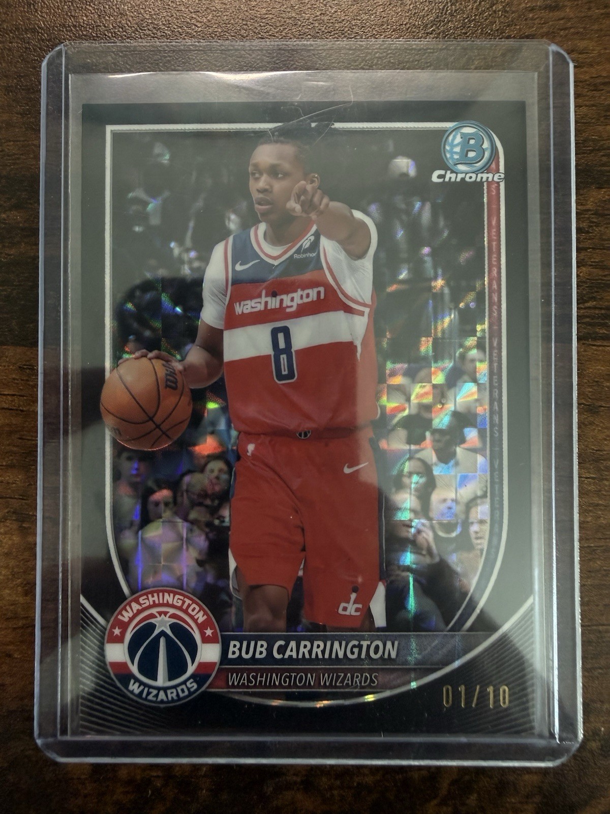 2025-26 Bowman Chrome Black Geometric Bub Carrington /10 Wizards