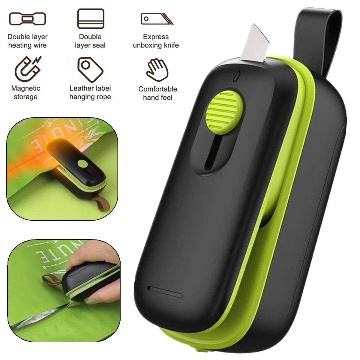 2 in 1 Mini Electric Bag Heat Sealer Cutter Portable Food Sealer Snack Plastic