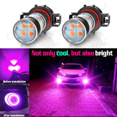2012 dodge charger fog light bulb For 2010 2011 2013 2014 Pair Pink Purple LED Bulbs Crystal Bar - Blue more safer driving in VAPE Variant:Mighty Grapefruit