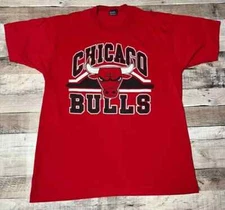 Chicago Bulls Shirt Adult XL Red Vintage Screen Stars Best NBA Basketball