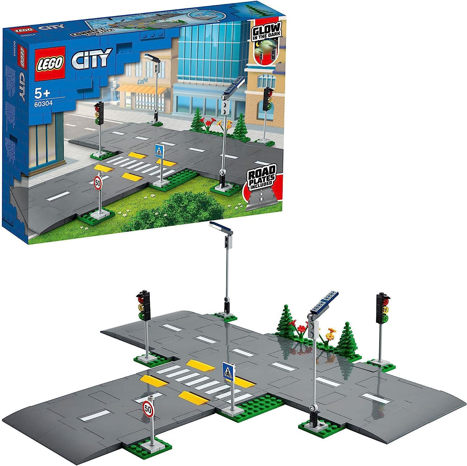 Lego City 60304 intersection pour agrandir un circuit de voitures et feux tricolores