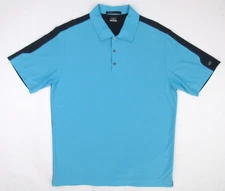 Nike Dri-Fit Tiger Woods Collection Golf Polo Light Blue Navy Blue Mens LARGE