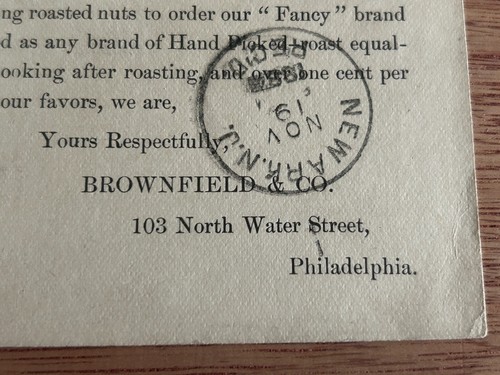 1884 Virginia Peanuts Brownfield & Company Advertising Postal Card Philadelphia - Picture 21 of 24